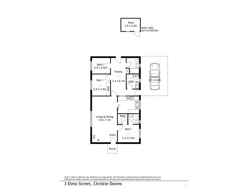 3 Elmo Street, Christie Downs SA 5164 Floorplan
