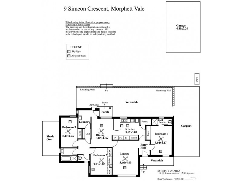 9 Simeon Crescent, Morphett Vale SA 5162 Floorplan