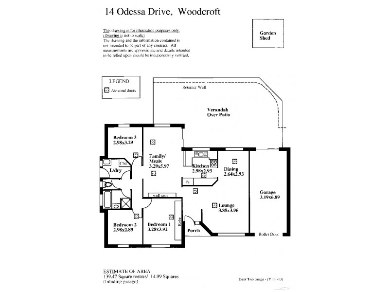 14 Odessa Drive, Woodcroft SA 5162 Floorplan