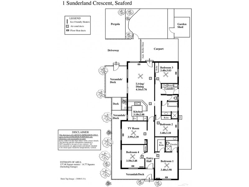 1 Sunderland Crescent, Seaford SA 5169 Floorplan