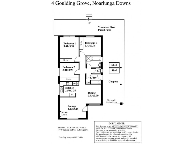 4 Goulding Grove, Noarlunga Downs SA 5168 Floorplan