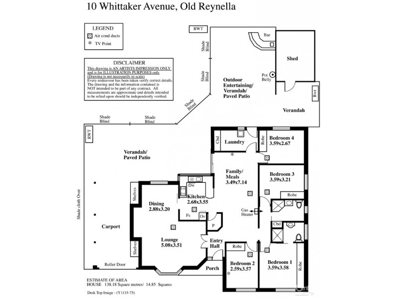 10 Whittaker Avenue, Old Reynella SA 5161 Floorplan