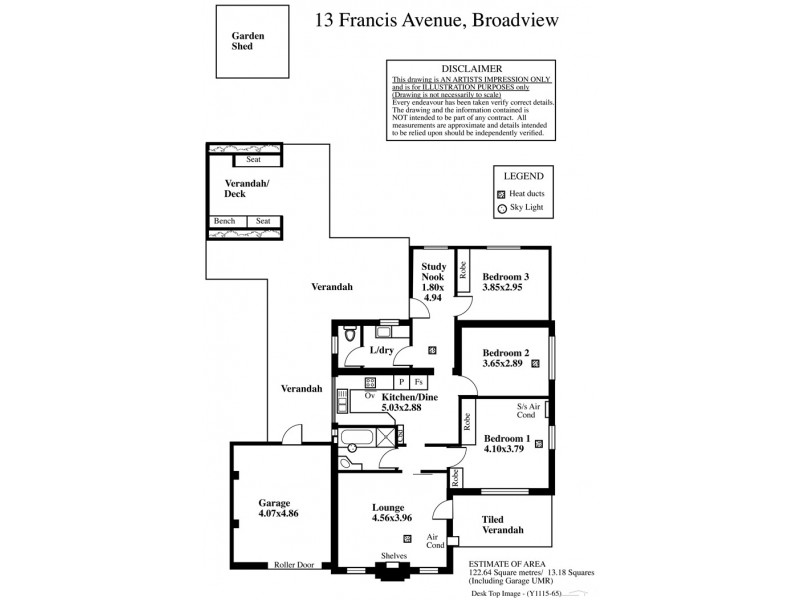 13 Francis Avenue, Broadview SA 5083 Floorplan