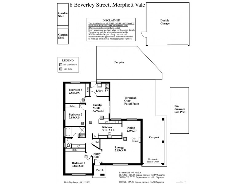 8 Beverley Street, Morphett Vale SA 5162 Floorplan