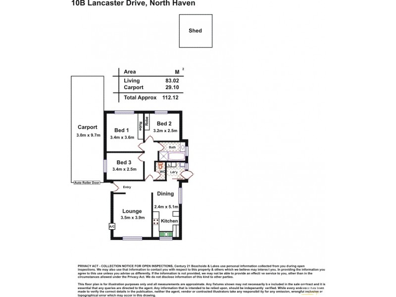 2/10B Lancaster Drive, North Haven SA 5018 Floorplan