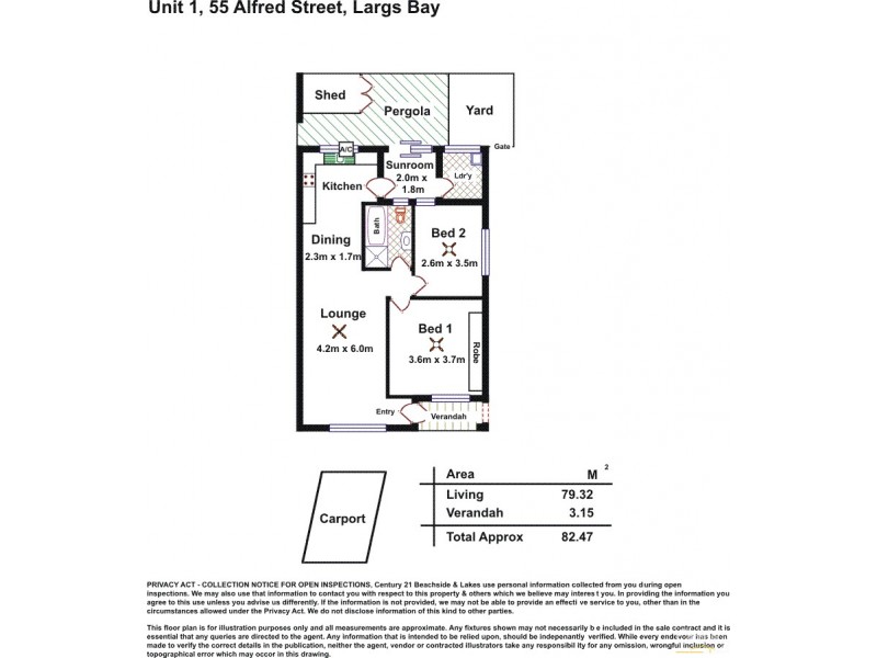 1/55 Alfred Street, Largs Bay SA 5016 Floorplan
