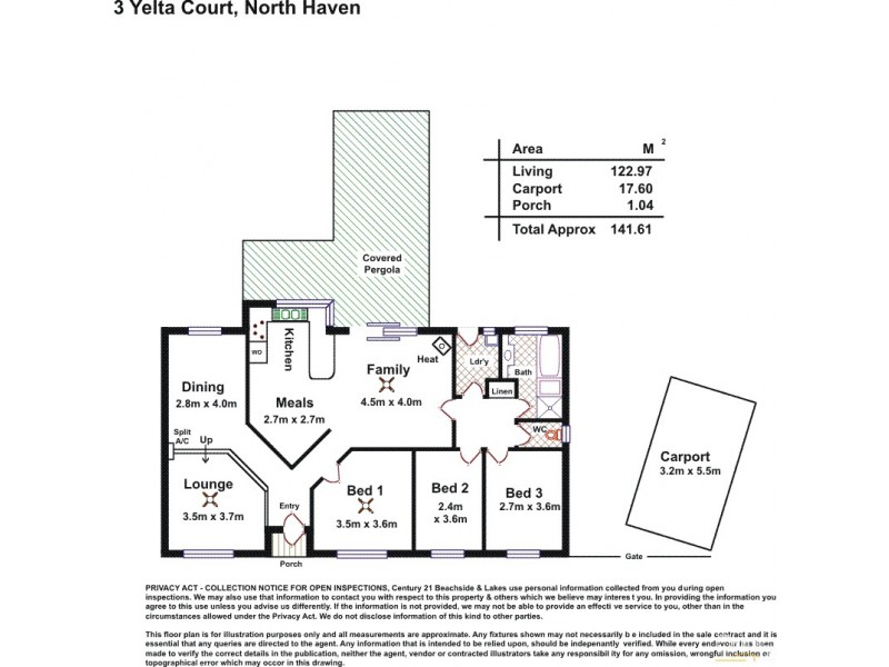 3 Yelta Court, North Haven SA 5018 Floorplan