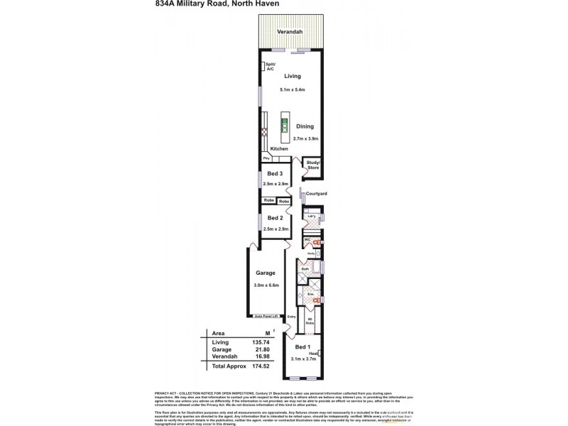 834A Military Road, North Haven SA 5018 Floorplan