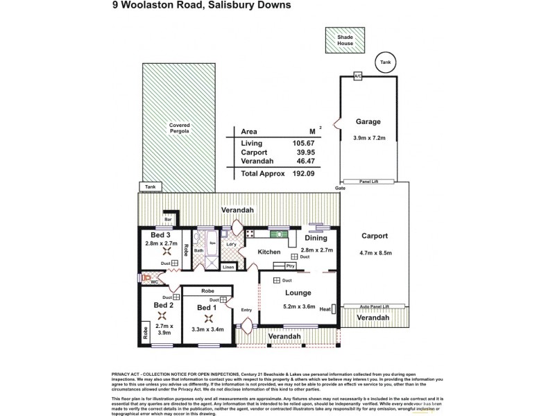 9 Woolaston Road, Salisbury Downs SA 5108 Floorplan