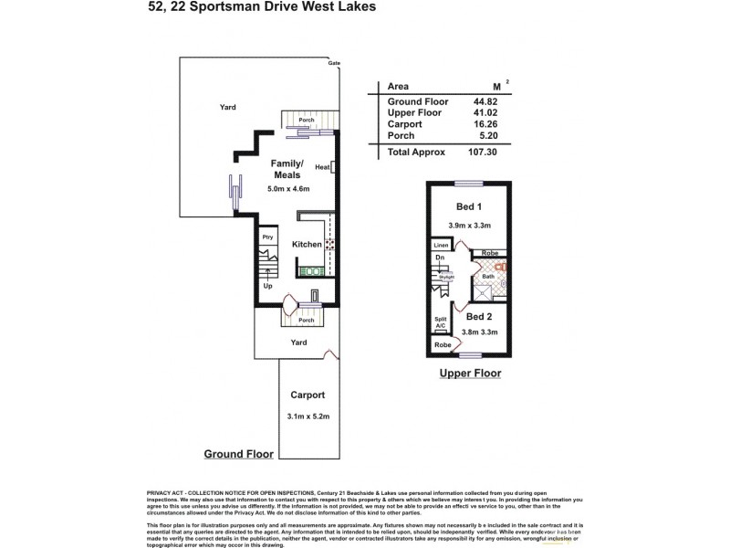 22/52 Sportsmans Drive, West Lakes SA 5021 Floorplan