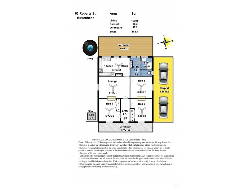 63 Roberts Street, Birkenhead SA 5015 Floorplan