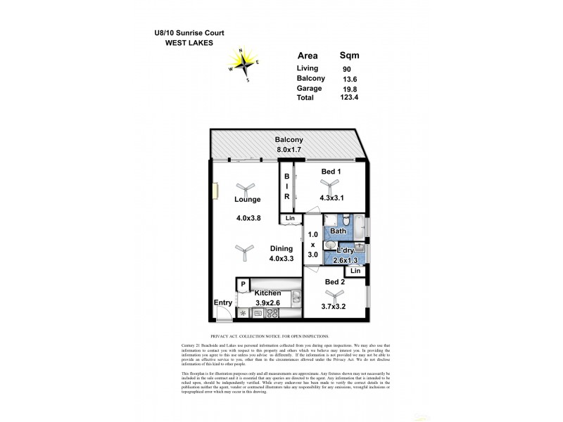 8/10 Sunrise Court, West Lakes SA 5021 Floorplan
