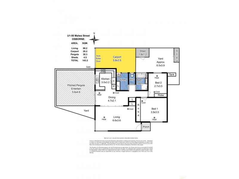 1/50 Malwa Street, Osborne SA 5017 Floorplan