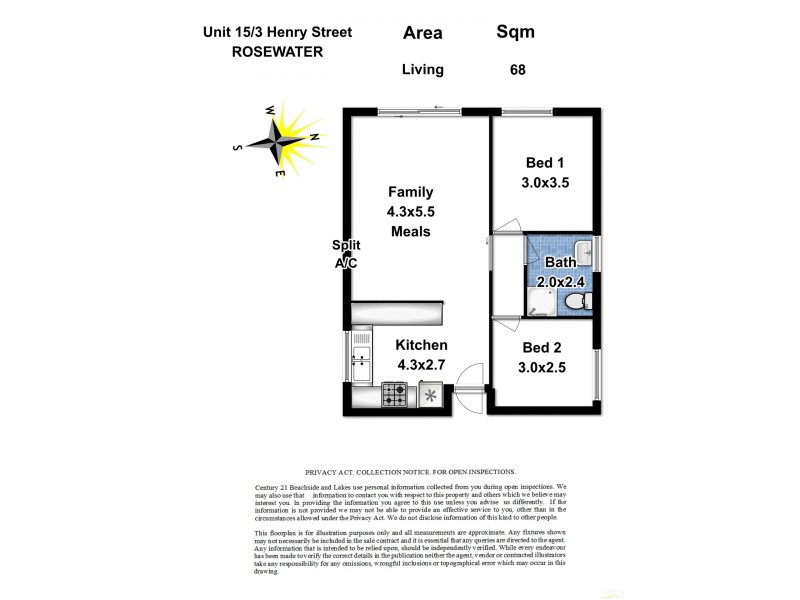 15/3 Henry Street, Rosewater SA 5013 Floorplan