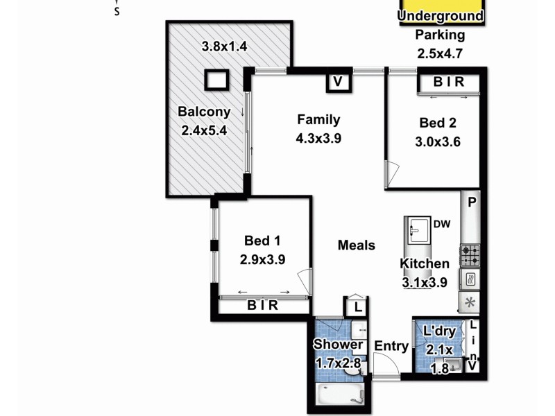 515/52 Sturt Street, Adelaide SA 5000 Floorplan