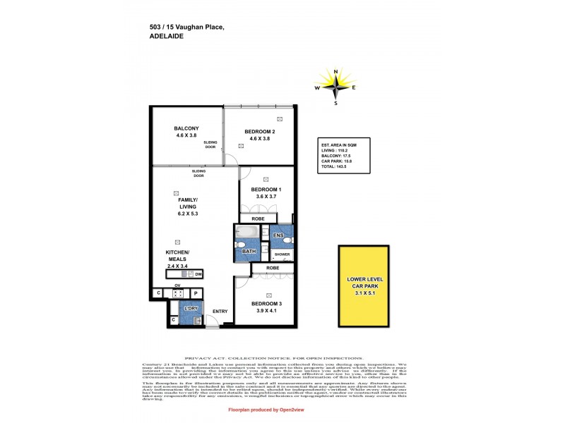 503/15 Vaughan Place, Adelaide SA 5000 Floorplan