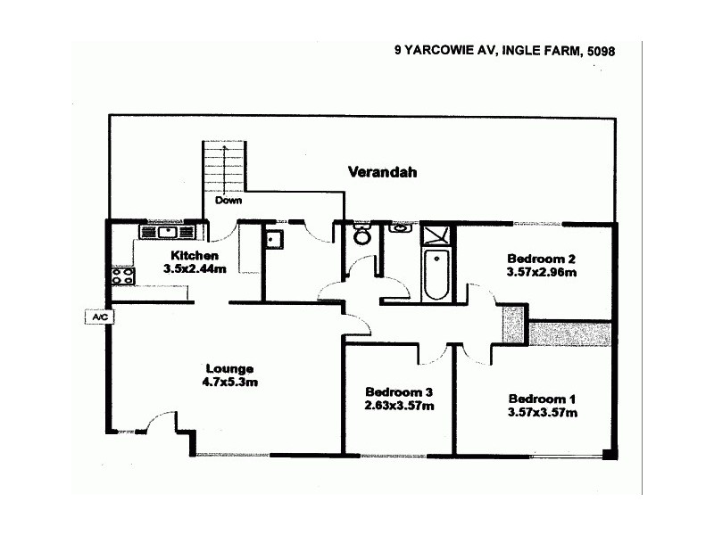9 Yarcowie Ave, Ingle Farm SA 5098 Floorplan
