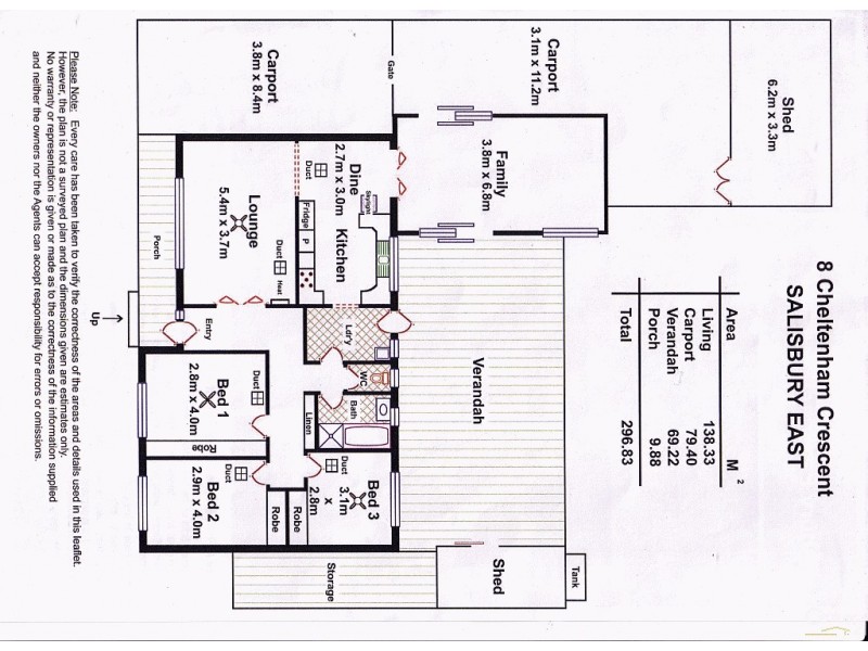 8 Cheltenham Crescent, Salisbury East SA 5109 Floorplan