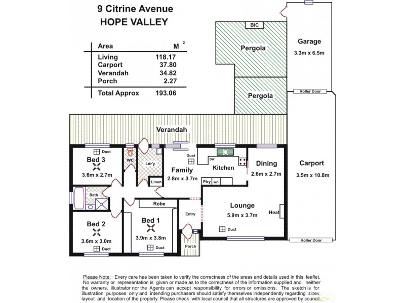 9 Citrine Street, Hope Valley SA 5090 Floorplan