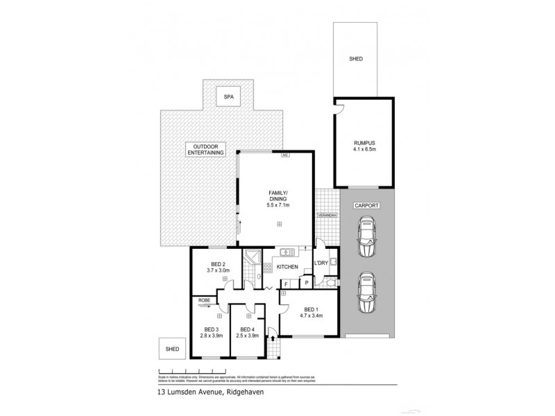 13 Lumsden Avenue, Ridgehaven SA 5097 Floorplan