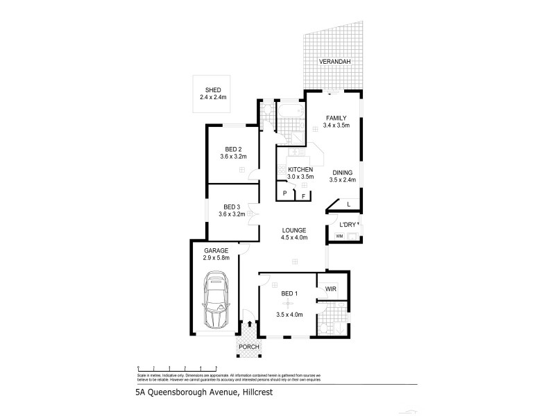 5A Queensborough Avenue, Hillcrest SA 5086 Floorplan