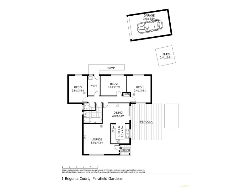 1 Begonia Court, Parafield Gardens SA 5107 Floorplan