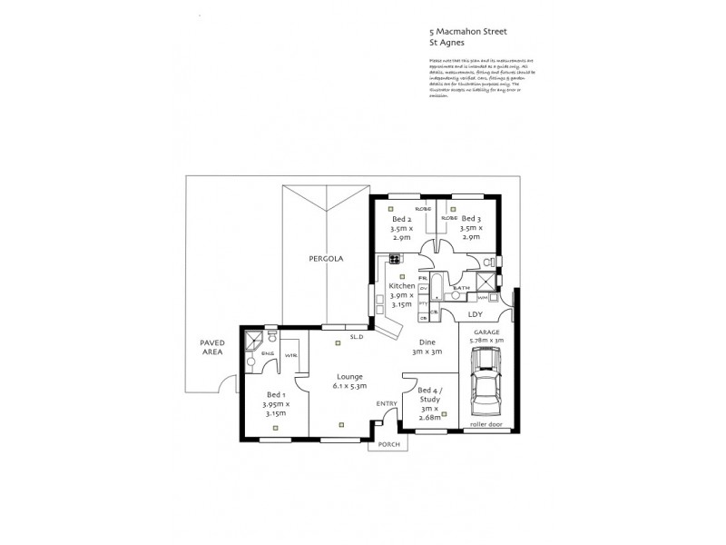 5 MacMahon Ave, St Agnes SA 5097 Floorplan