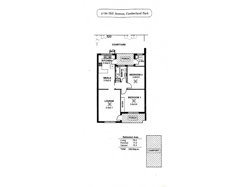 2/39 Hill Avenue, Cumberland Park SA 5041 Floorplan
