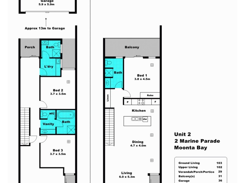 2A Marine Parade, Moonta Bay SA 5558 Floorplan