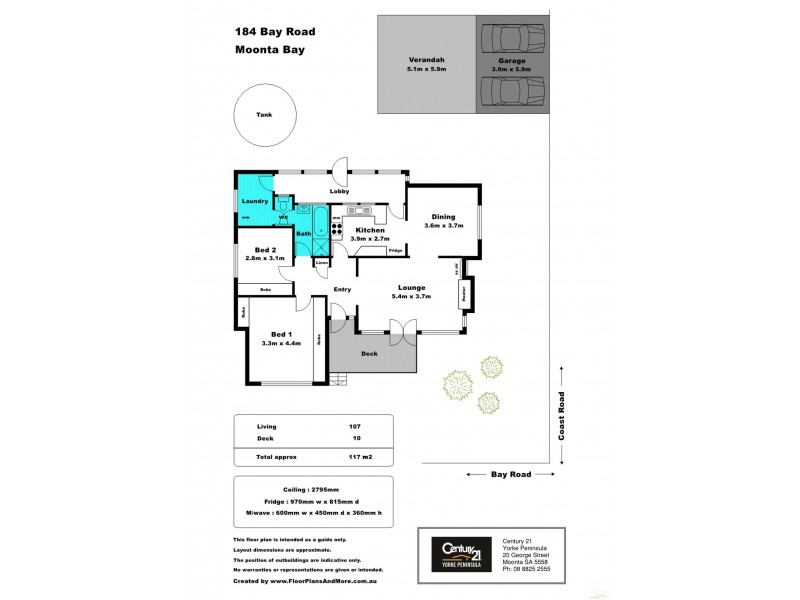184 Bay Road, Moonta Bay SA 5558 Floorplan