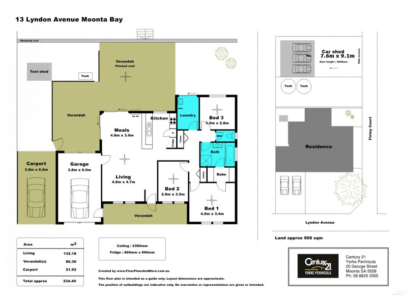 13 Lyndon Avenue, Moonta Bay SA 5558 Floorplan