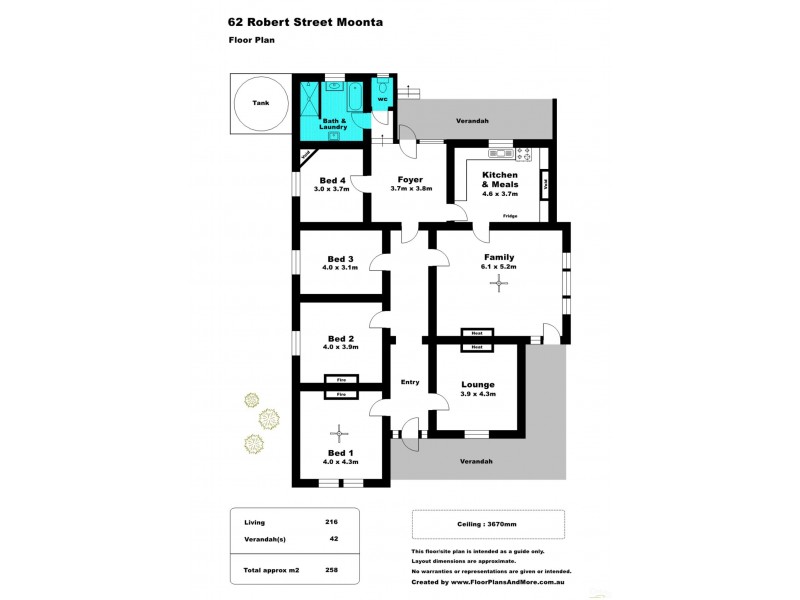 62 Robert Street, Moonta SA 5558 Floorplan