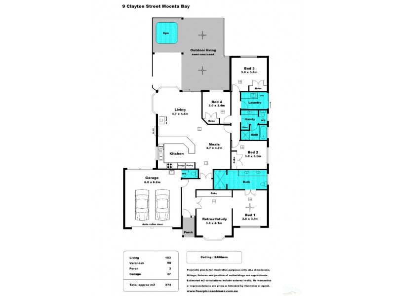 9 Clayton Street, Moonta Bay SA 5558 Floorplan