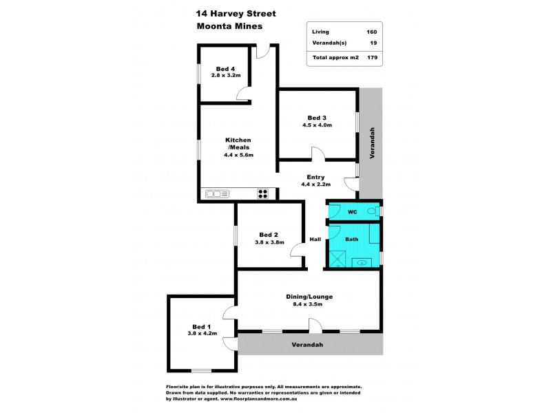14 Harvey Street, Moonta Mines SA 5558 Floorplan