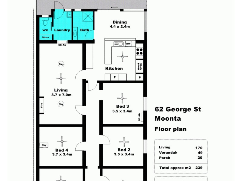 62 George Street, Moonta SA 5558 Floorplan