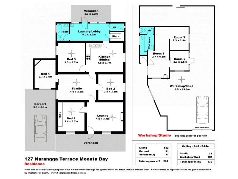 127 Narangga Terrace, Moonta Bay SA 5558 Floorplan