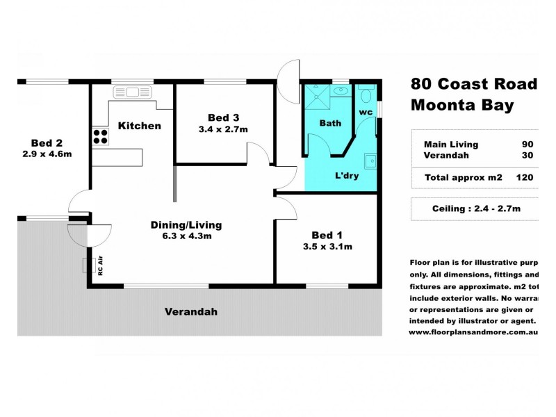 80 Coast Road, Moonta Bay SA 5558 Floorplan