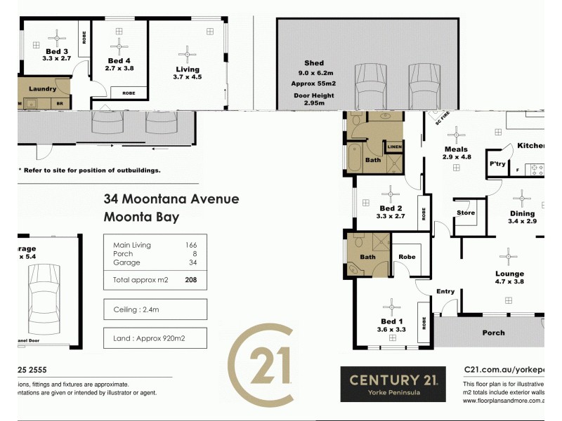 34 Moontana Avenue, Moonta Bay SA 5558 Floorplan