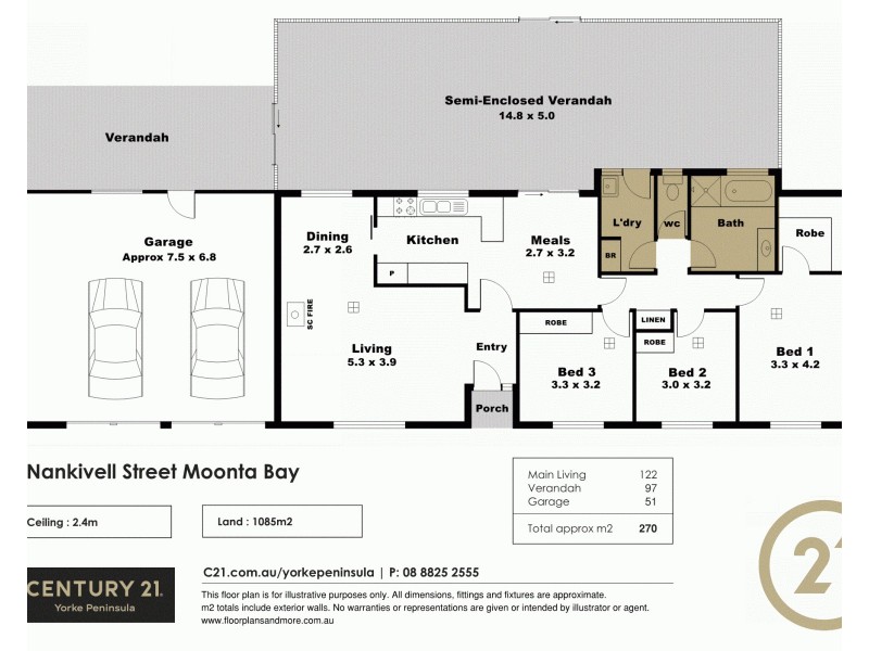1 Nankivell Street, Moonta Bay SA 5558 Floorplan