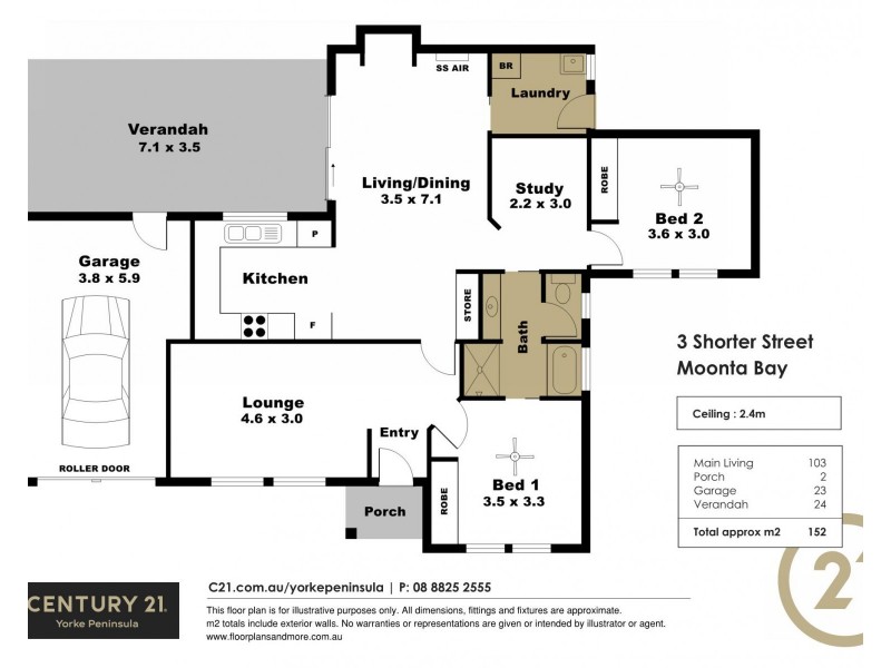 3 Shorter Street, Moonta Bay SA 5558 Floorplan
