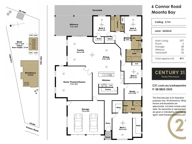 6  Connor Road, Moonta Bay SA 5558 Floorplan