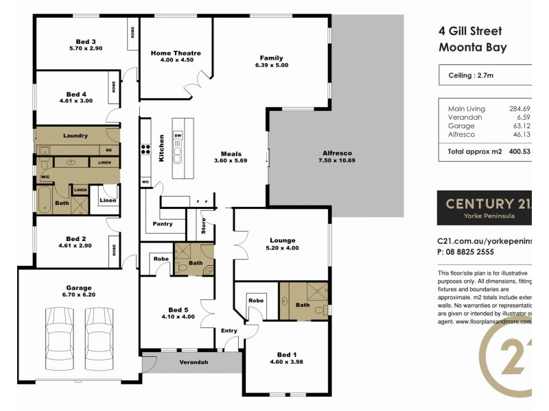 4 Gill Street, Moonta Bay SA 5558 Floorplan