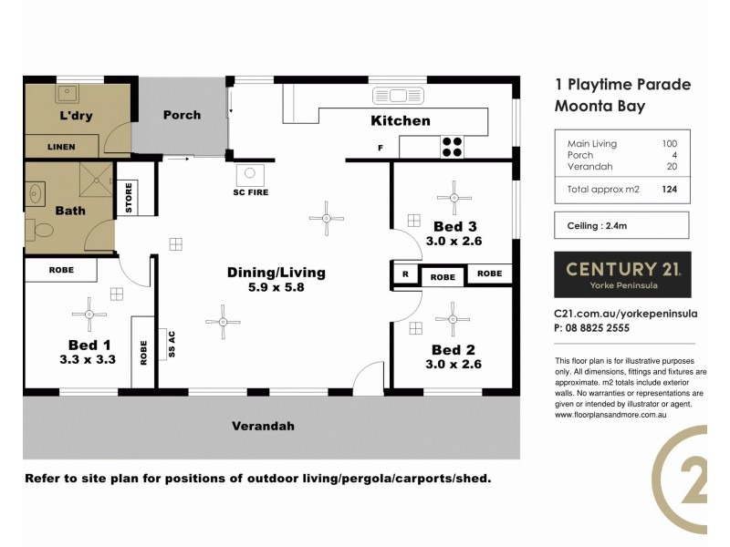 1 Playtime Parade, Moonta Bay SA 5558 Floorplan