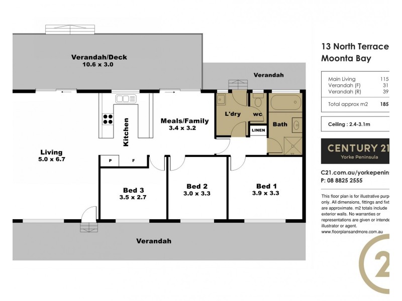 13 North Terrace, Moonta Bay SA 5558 Floorplan