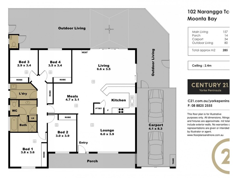 102 Narangga Terrace, Moonta Bay SA 5558 Floorplan