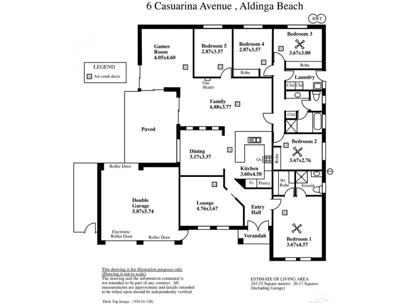6 Casuarina Avenue, Aldinga Beach SA 5173 Floorplan