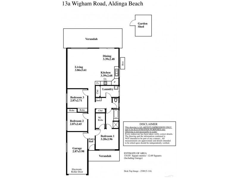 13A Wigham Road, Aldinga Beach SA 5173 Floorplan