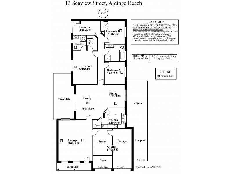 13 Seaview Street, Aldinga Beach SA 5173 Floorplan