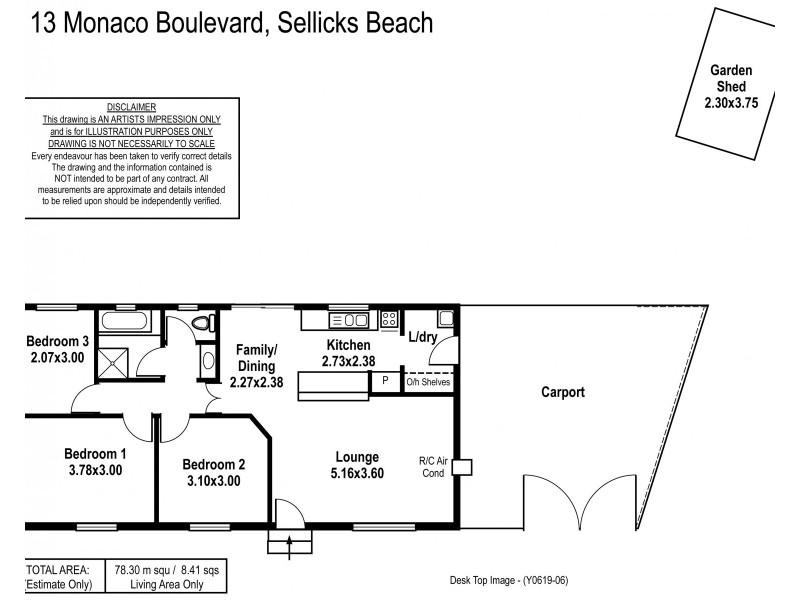 13 Monaco Boulevard, Sellicks Beach SA 5174 Floorplan