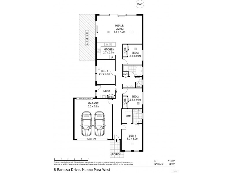 8 Barossa Drive, Munno Para West SA 5115 Floorplan